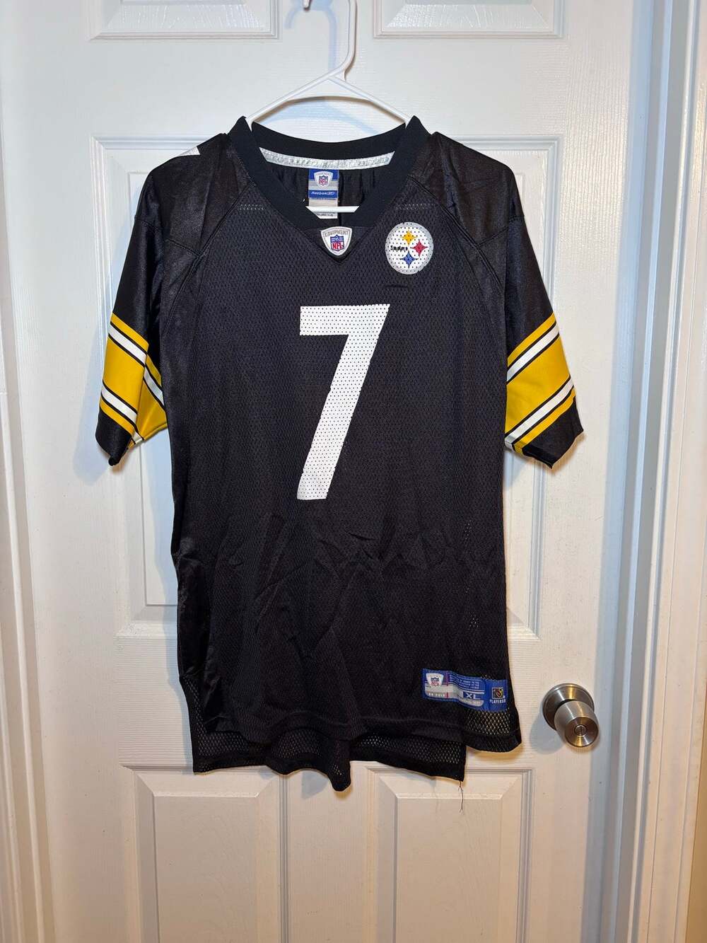 Reebok NFL Pittsburgh Steelers Ben Roethlisberger #7 Jersey XL 18-20 Black
